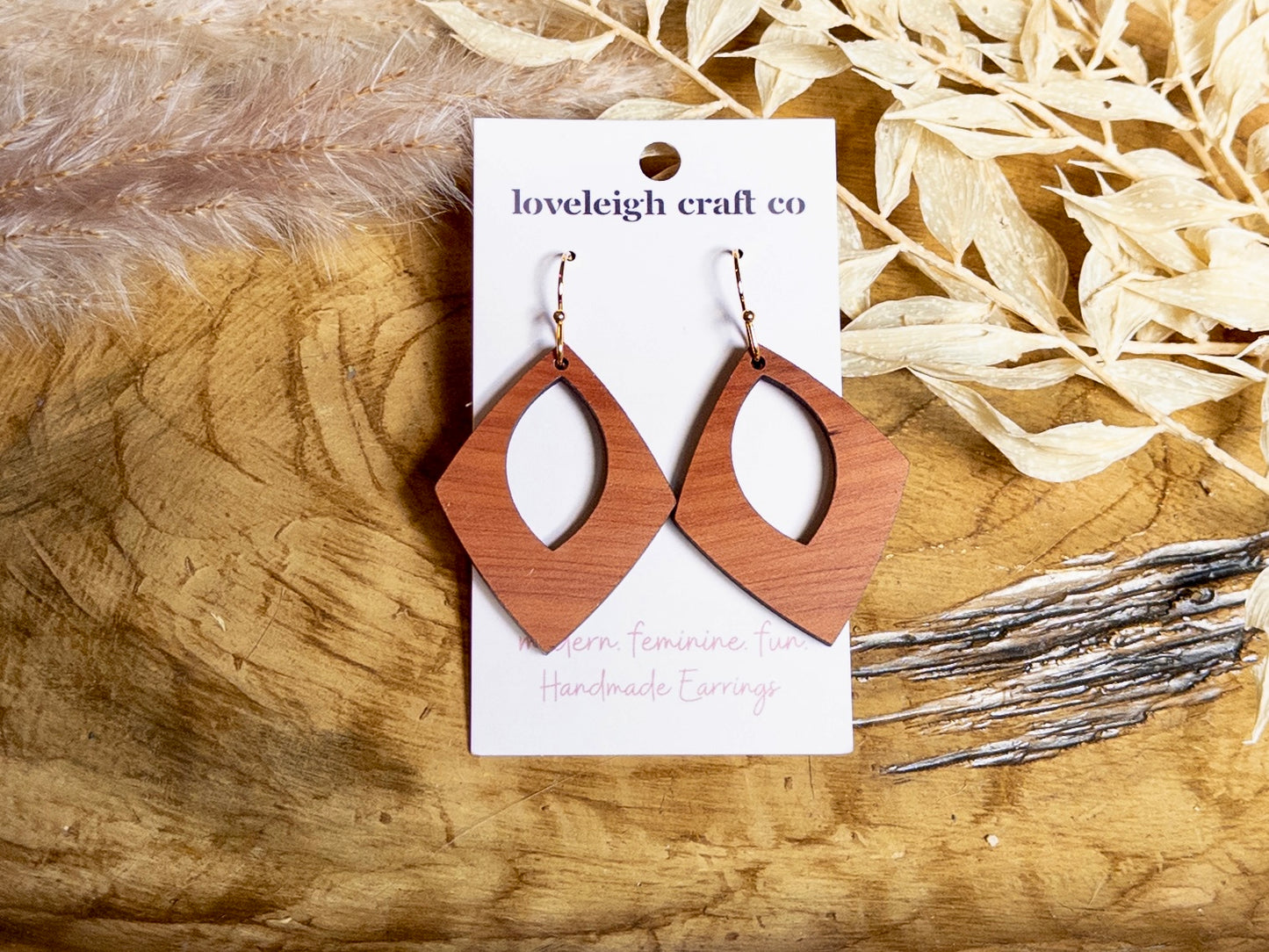 Geometric Cedar Earrings