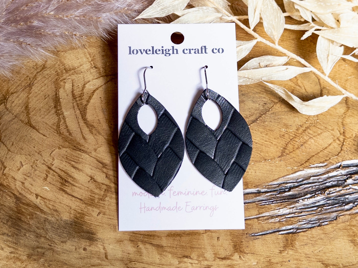 Perfect Petal Leather and Cork Earrings