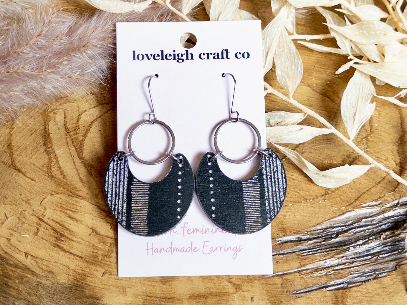 Fancy Scoop Wooden Earrings