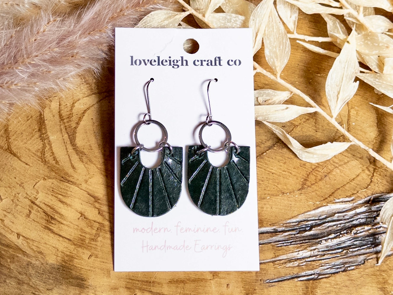 Boho Inverse Arch Leather Earrings