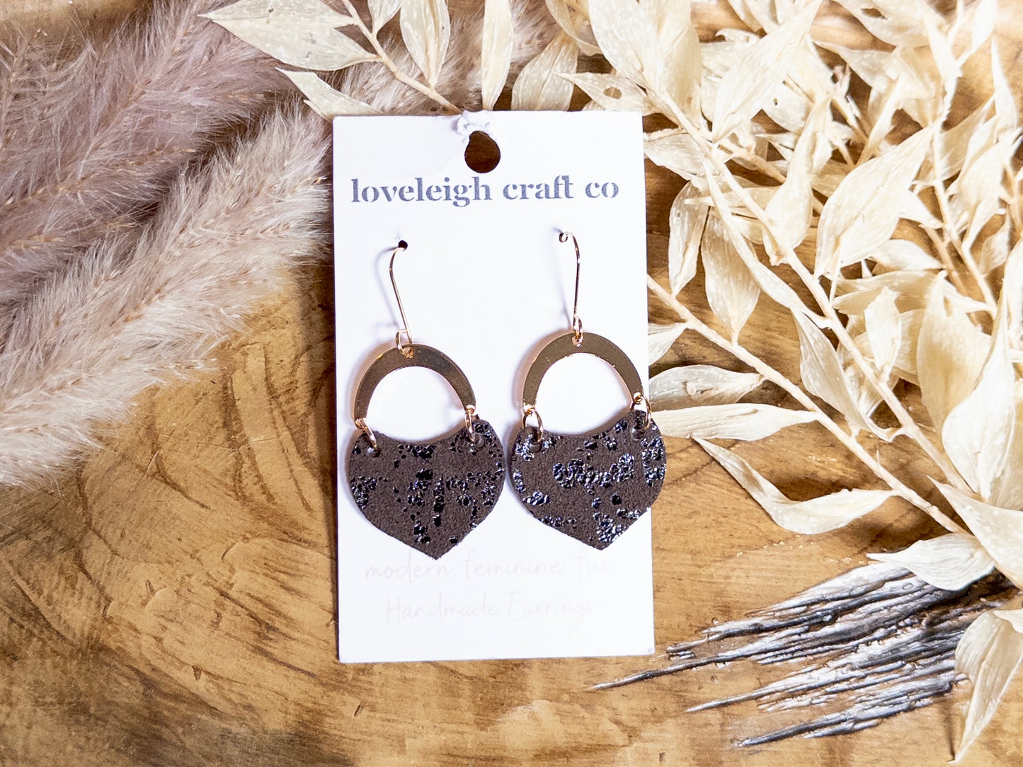 Fancy Arch Leather Earrings