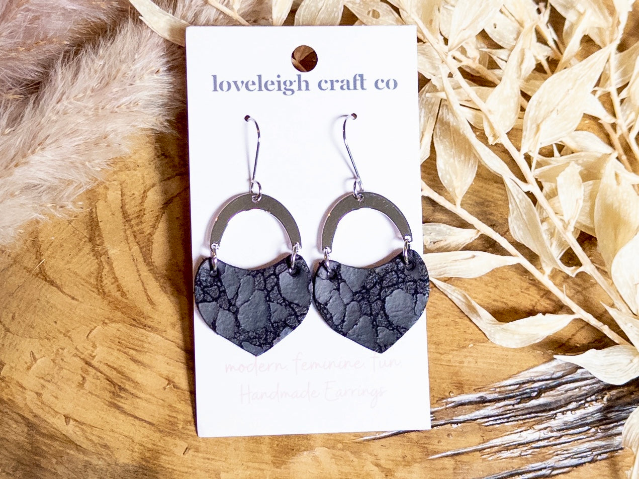 Fancy Arch Leather Earrings