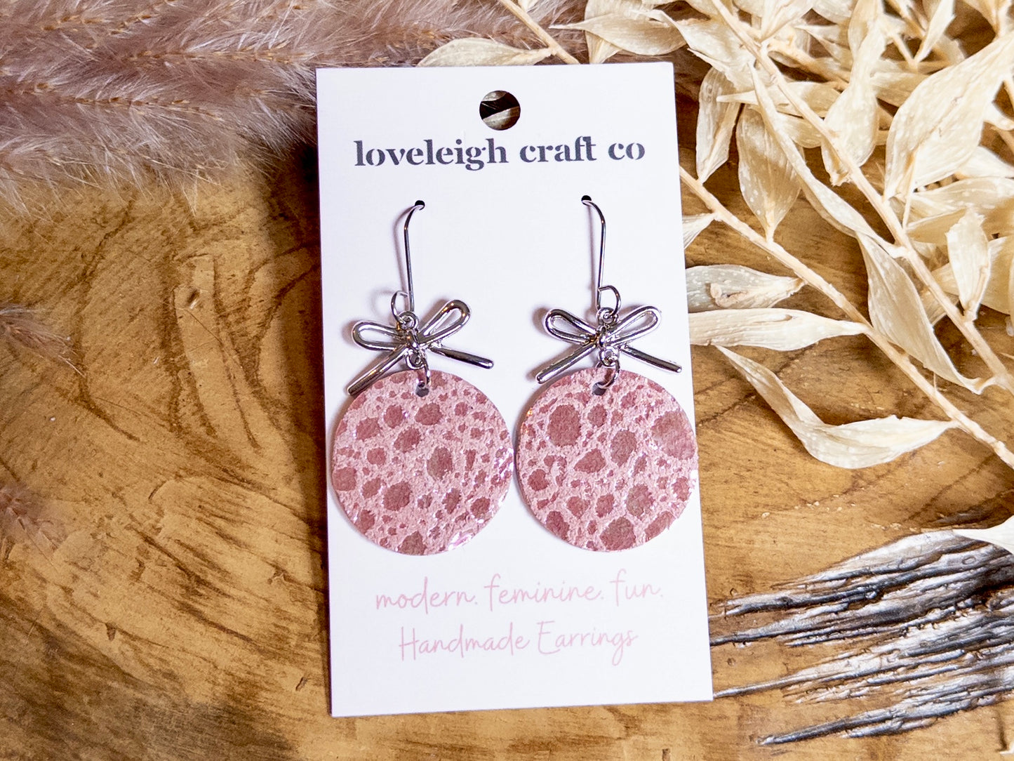 Sweet Bow Circle Earrings