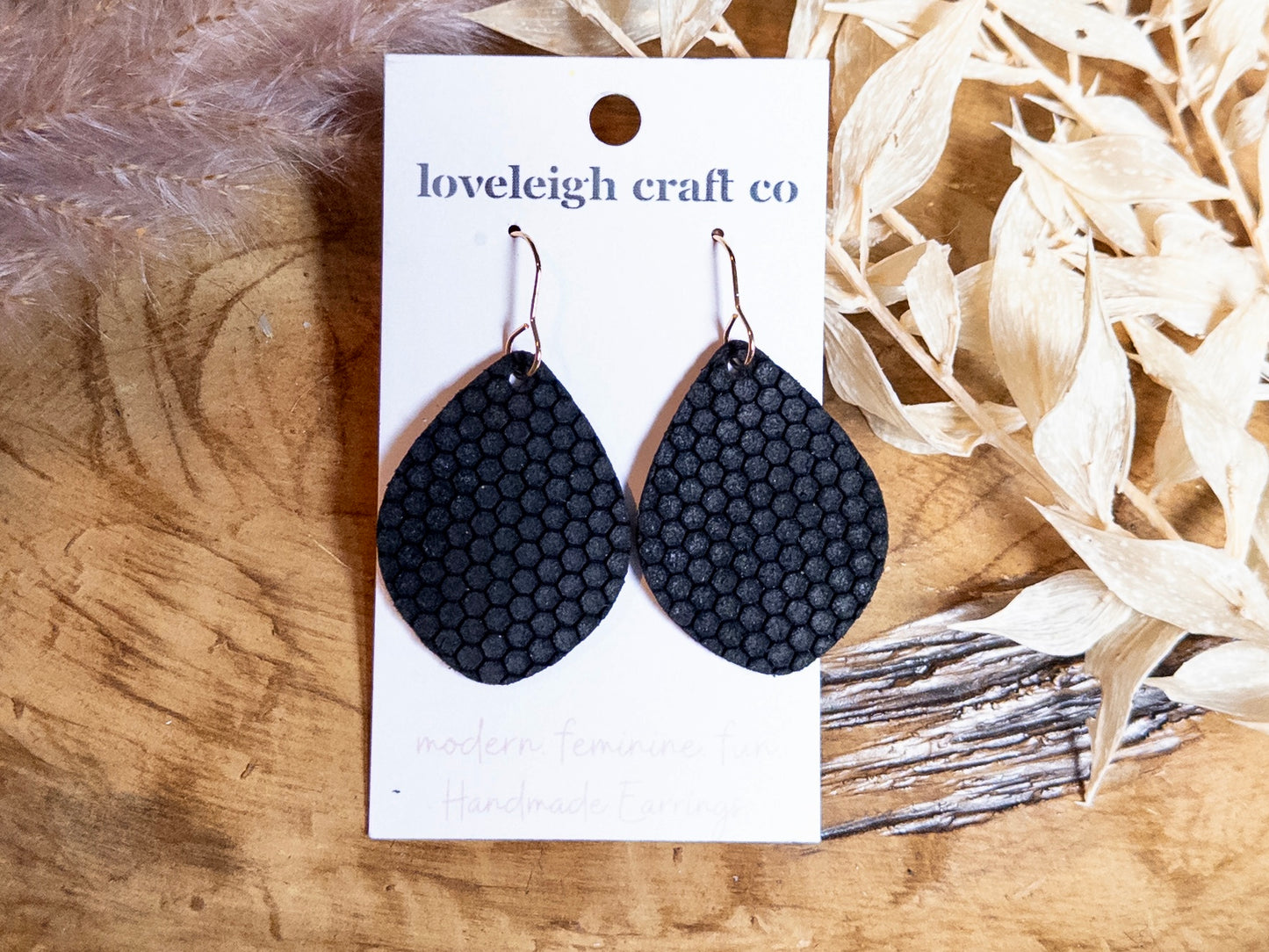 Textured Suede Teardrop Earrings