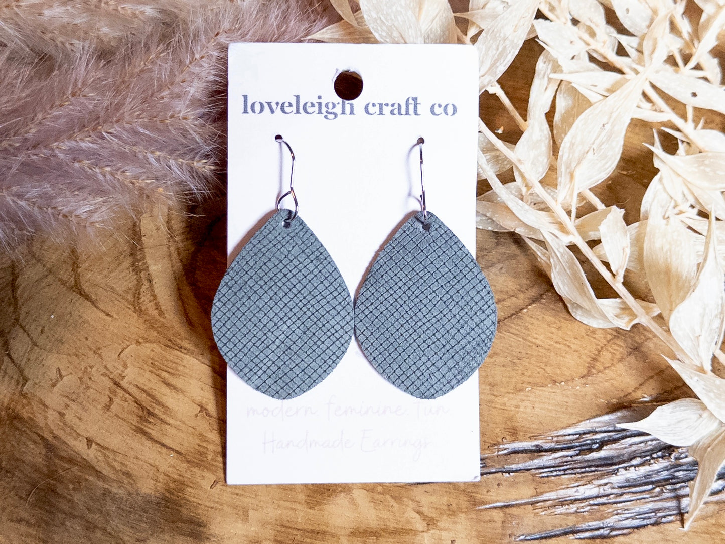 Textured Suede Teardrop Earrings