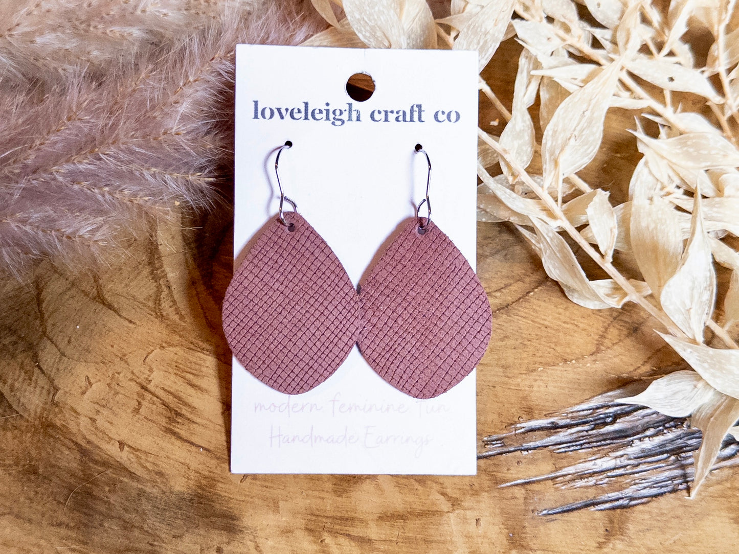 Textured Suede Teardrop Earrings