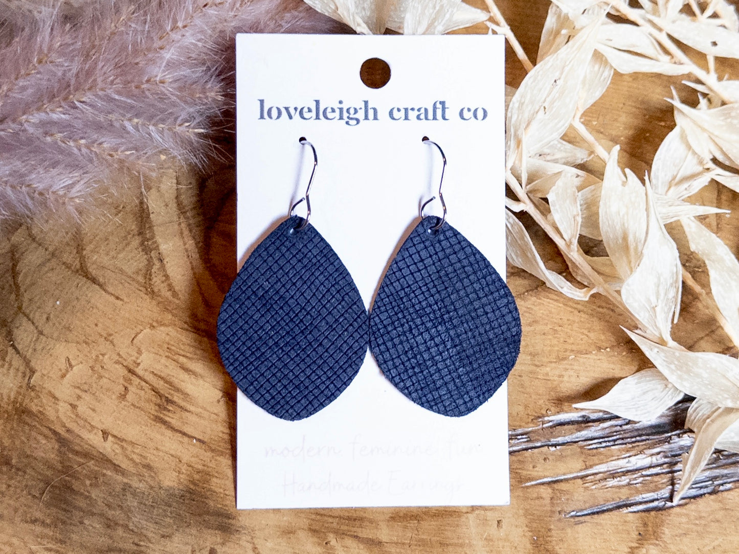 Textured Suede Teardrop Earrings