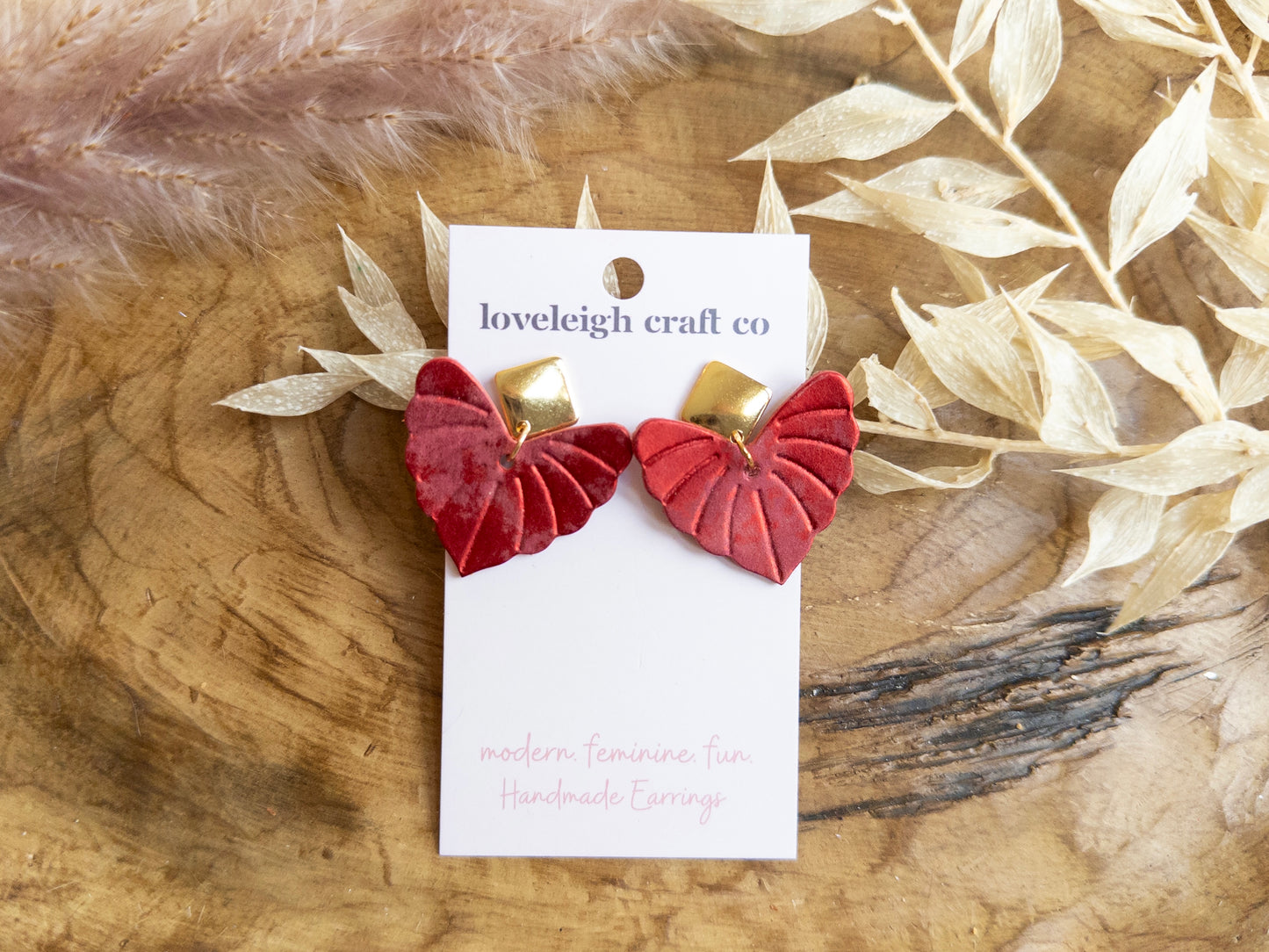 Embossed Heart Stud Earrings